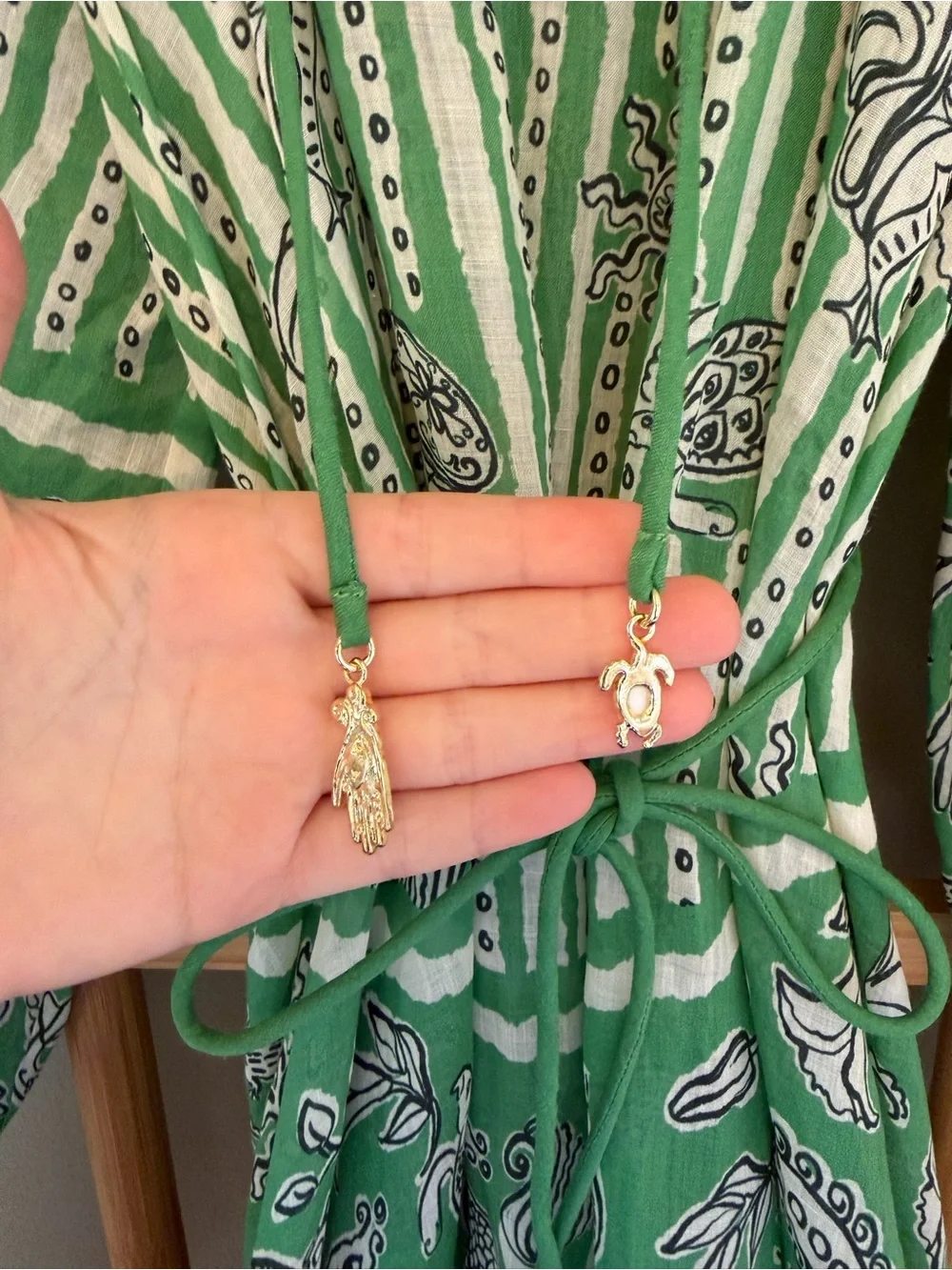 Alemais Green and White Mini Dress - Picture 4 of 5